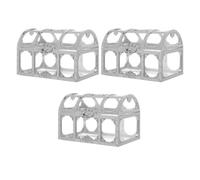 COHEALI 3 Pièces Boîte à Dragées Boîte à Bonbons en Plastique Argentée Grosse Taille pour Mariage et Réception Hold Small Items