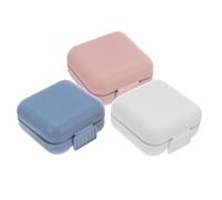 COHEALI 3 Pièces Boîte à Pilules Compartimentée Portable en Pp Cinq Compartiments Étanches pour Rangement Clair et Protection L'humidité, Routine Quotidienne Voyages
