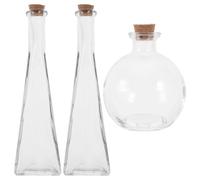 COHEALI 3 Pièces Bouteilles de Sable de Mariage en Verre avec Bouchon | Décoration Élégante et Romantique, pour Cérémonie Nuptiale et Maison, Lot Décoratif à Conserver