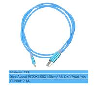 COHEALI 3 pièces Câble Chargeur USB Type- à Lumière TPE Lot de Câbles Colorés Pastèque Rouge Vert Bleu pour Téléphone Mobile