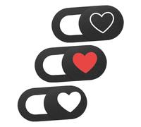 COHEALI 3 Pièces Cache Webcam Cœur Design Ultra Fin avec Glissière Protection Vie Privée pour Ordinateur Portable Tablette et Pc Sécurité Anti-espionnage