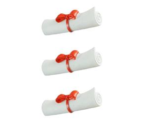 COHEALI 3 Pièces Modèle de Rouleau de Certificat de Fin D’études Miniature | Décoration de Scène et Bricolage, pour Cabinets et Bibliothèques, Blanc Rouge, Style Délicat