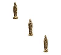 COHEALI 3 Pièces Pendentif Maria statues de la bénie statue vierge marie porte-clés enfants vintage decoration décoration vintage porte-clés ancien porte-clés statue laiton Golden