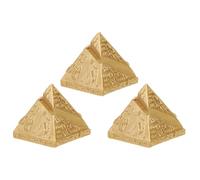 COHEALI 3 Pièces Pyramide en Résine Modèle Pyramide Égyptienne Or Accessoire pour Table de Sable Décoration de Bureau Chambre D’étude et Fêtes