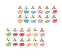 COHEALI 30 pièces Pendentifs Boule Verre Coloré avec Étoiles et Fruits pour Création Bijoux DIY Accessoires Légers pour Colliers Bracelets Boucles Oreilles et Porte-clés Cadeau pour