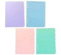 COHEALI 4 Ensembles Intercalaires de Reliure Pp Colorés à 6 Trous pour Classement Rapide Accessoires pour Organiseur Maison Classe, Lot de Sets