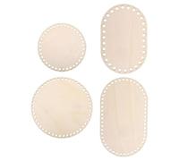 COHEALI 4 pièces Bases de Panier Bois Naturel pour Crochet Lot de Ovales et Rondes Bases Solides pour Sacs à Crocheter Supports Durables pour Tressage DIY Décoration Maison
