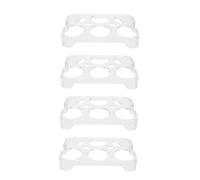COHEALI 4 pièces Boîte de Rangement Œufs Réfrigérateur Plastique Transparent Robuste Organiseur Empilable Compartiments Support Œufs Polyvalent Rangement Cuisine