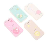 COHEALI 4 pièces Carnet de Notes Multifonction Bloc Dessin Portable pour Garçon Fille et Usage Domestique Mini Carnet Spirale Fruits Pratique et Léger pour Croquis et Mémos