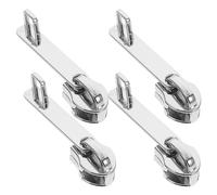 COHEALI 4 pièces Kit Tirettes de Remplacement pour Fermeture Éclair Valise Tirette Amovible Double Anti- Nylon Argent Miroir Réparation pour Valises de Voyage