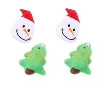 COHEALI 4 Pièces Peluche de Noël pour Chien et Chat, Vert | Texture Agréable, Interaction Ludique, Attire L’attention, Robustesse, Thème Festif, pour Petits Compagnons