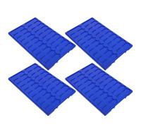 COHEALI 4 Pièces Plateau pour Lames de Microscope en Plastique, Porte-Lames pour Microscope de Laboratoire, 20 Emplacements, Structure Multicouche, Bleu, pour Cultures et Observations