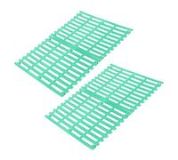 COHEALI 4 Pièces Tapis de Fond en Plastique, Coupe Ajustable | Grille Européenne, Points en Relief et Trous de Drainage, Fond Sec pour Bacs, Vert