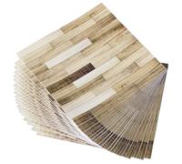 COHEALI 40 Pièces Carrelage Adhésif en Pvc Effet Bois Texture Grain de Bois, Finition sans Joint, Forme Carrée, Cuisine et Maisons Contemporaines