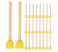 COHEALI 40 Pinceaux Éponge Ronds 15 CM Jaunes avec Manche en Bois - Ensemble de 40 Pièces pour Peinture Garçon et Filles Loisirs Créatifs Aquarelle et Décoration DIY