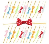 COHEALI 400 Pcs Noeud Mini Bonbons Brun Papier Cadeau Sacs Décoration De Gâteau Liens D'Étanchéité À Étanchéité Arc Or Arcs Pour Cadeau Sacs En Polyester