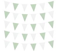 COHEALI 42 Pièces Banderole Fanions Coton Drapeaux Triangulaires Réutilisables pour Fêtes Anniversaire Shower Décoration Suspendue Portable et Facile à Installer