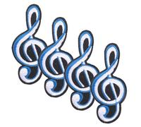 COHEALI 4pcs Écussons de Chapeau Soi-même en Tissu Forme Note de Musique, Patchs Thermocollants Résistants à L'usure pour Vêtements et Chaussures, pour Atelier de Couture ou Usage