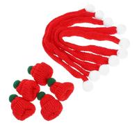 COHEALI 5 Ensembles de Mini Bonnets Tricotés de Père Noël et Mini Écharpes Rouges 23 CM Décorations Festives pour Bouteilles de Vin et Loisirs Créatifs Accessoires Colorés pour Noël