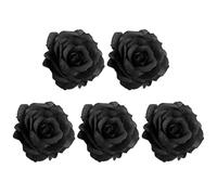 COHEALI 5 pièces broches fleurs roses noires en tissu, accessoires à clipser pour funérailles et bijoux