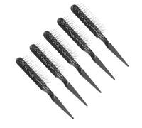 COHEALI 5 Pièces Brosse de Coiffure en Queue de Rat, Peigne à Queue de Rat Abs Noir, Lisse les Cheveux et Aide à Former les Boucles, pour Salon de Coiffure et Voyage, Hommes et Femmes