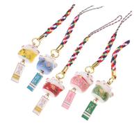 COHEALI 5 pièces Pendentif Chat Fortune Céramique Ensemble de Ornements à Accrocher pour Téléphone à Dos et Accessoires DIY Décoratif et Pratique Couleur Aléatoire Couleur Aléatoire