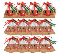 COHEALI 50 Pièces Carton Blanc Boîtes Présents de Noël Triangulaires pour | Décoration Festive, Emballage de Friandises et Petits Jouets, Lot Assorti, pour Invités de Fête Couleur Aléatoire