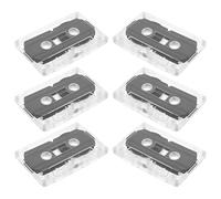 COHEALI 6 Cassettes Audio Vierges Enregistrables 60, Plastique Robuste Noir, Compatibles Divers Modèles, Pack de 6 pour Enregistreur Cassette Portable