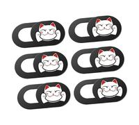 COHEALI 6 pièces Cache Webcam Ultra-Mince Chat Protection de Confidentialité pour Ordinateur Portable et Tablette Couvercle Glissant Anti-spyware Design Miniature