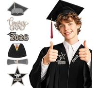 COHEALI 6 Pièces Écussons Thermocollants 2026 pour Vestes et Paquet à Dos en Polyester, Patchs Brodés Faciles à Appliquer pour Célébrations de Fin D'études