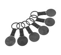 COHEALI 6 Pièces Porte-clés Ronds en Cuir Pu avec Anneau en Acier Inoxydable Noir, Fixation Sécurisée et Manipulation Facile pour Usage Quotidien Extérieur
