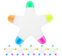 COHEALI 6 Pièces Surligneur Fluorescent Marqueur Étoile 5 Couleurs en Plastique, Écriture Fluide, sans Bavure, Compact, pour Prise de Notes et Dessin, Enseignants et Adultes