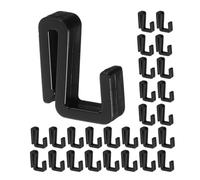 COHEALI 60 Pièces Crochet en Plastique Noir en S pour Clés et Paquet | Forme S Solide, Gain de Place, Installation sans Clou, pour Placard et Vitrines de Boutique