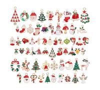COHEALI 63pièces Pendentifs Noël Soi-même Jolis Accessoires Bijoux de Noël Thème des Dessins Animés Fournitures Création Bijoux