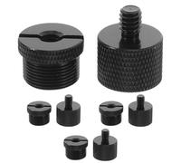 COHEALI 8 Pièces Bride de Fixation pour Pied de Micro en Alliage D'aluminium Noir avec Adaptateur pour Trépied D'appareil Photo, Stable et Fiable pour Diffusion et Performances Live