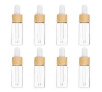 COHEALI 8pcs Flacons Compte-gouttes en Verre Rechargeables 5ml 10ml 15ml Bouchon en Silicone pour Huiles Essentielles Précision et Transport en Voyage