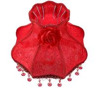 COHEALI Abat-Jour Européen en Tissu Rouge Perles Style Vintage Princesse Abat-Jour Suspendu Compatible E27 Accessoire D’Éclairage Décoratif pour Lampe de Table et Lampadaire