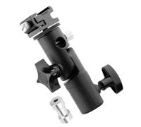 COHEALI Adaptateur Support Flash Réglable en Alliage D'aluminium et Abs, Compatible 1/4 et 3/8, Support de Lampe Torche Noir pour Trépied et Parapluie Photo Professionnel