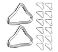 COHEALI Anneau Triangulaire en Acier Inoxydable Argenté pour Trampoline, Résistant la Rouille et Difficile à Ouvrir, pour Tapis de Saut et Protection Le Vent