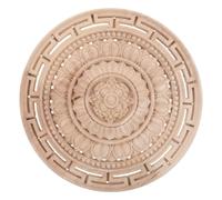 COHEALI Applique en Bois Sculpté Mandala Fleur Beige, Décor Rustique et Élégant pour Commode et Placard, Réutilisable pour Décoration DIY de Chambre