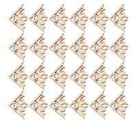 COHEALI Appliques D'angle en Bois Brut Sculpté 150 Pcs Protections Décoratives pour Coins D'album Photo, Coffret et Meuble Coins en Bois Non Peints pour Décoration Artisanale et