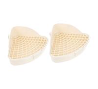 COHEALI Bac à Litière Triangulaire Design Épuré 2pcs en Plastique Blanc et Grosse Capacité pour Petits Animaux pour Lapins et Espaces Réduits