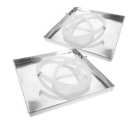 COHEALI Bac de Récupération D'eau pour Climatiseur Extérieur en Acier Inoxydable Installation Facile et Réglage de Taille, Plateau D'égouttage Portable pour Usage Extérieur