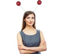 COHEALI Bandeaux pour Cheveux Boules en Plastique Rouge, Léger et Confortable, 5 Pièces, Accessoires Créatifs pour Performances et Festivals