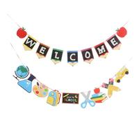 COHEALI Bannière Suspendue de Rentrée Scolaire en Papier Décorative Impression Bienvenue, Présent Rentrée pour Décoration Fête et Premier Jour D'école