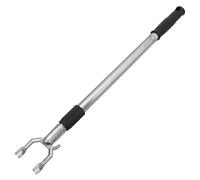 COHEALI Barre à Linge Réglable en Alliage Inoxydable 56-91 Cm, Tringle à Penderie Télescopique Robuste avec Fourche pour Vêtements, Perche D’accès Maison Pratique et Polyvalente