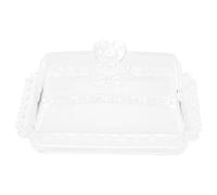 COHEALI Boîte à Gâteau en Verre Transparente Couvercle, Plateau Rectangulaire 1 Pièce, Récipient Alimentaire pour Dessert et Fromage, Plat de Service à Gâteau, Boîte à Beurre