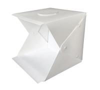 COHEALI Boîte à Lumière Pliable de 40cm pour Studio Photo LED Intégrées, Plastique Blanc, Facile à Assembler, Photographie de Produits et Montres