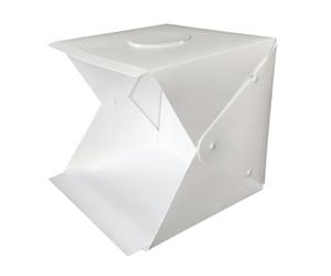 COHEALI Boîte à Lumière Pliable de 40cm pour Studio Photo LED Intégrées, Plastique Blanc, Facile à Assembler, Photographie de Produits et Montres