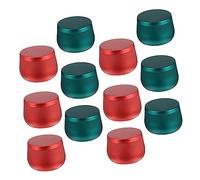 COHEALI Boîte De Rangement Pour Thé 8oz Boîte Artisanale En Métal Rouge Et Vert Conteneur Hermétique Pour Bonbons Et Thé 12 Pièces Pour Présents Et Décoration